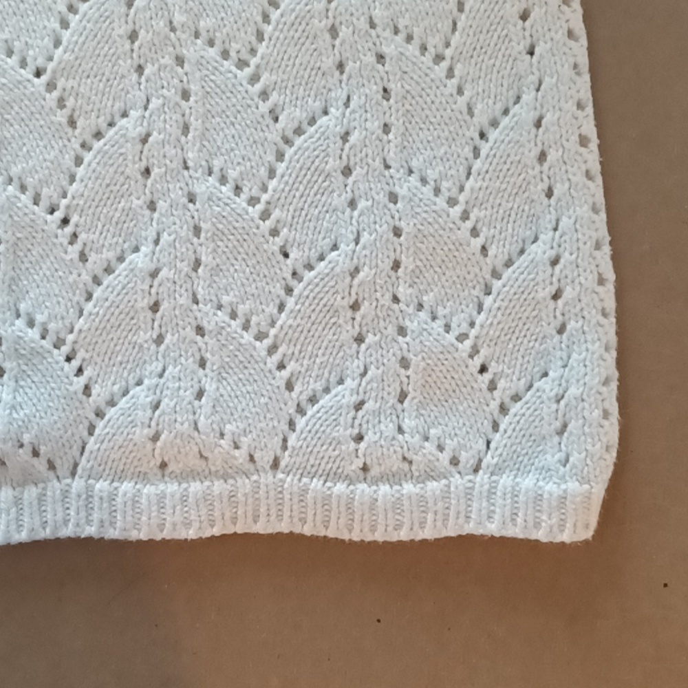 VINTAGE KNIT Beautiful cream elbow sleeve sweater knit top size petite small EUC - Picture 7 of 7